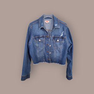 Evri Denim Jean Jacket Cropped Distressed Jackets